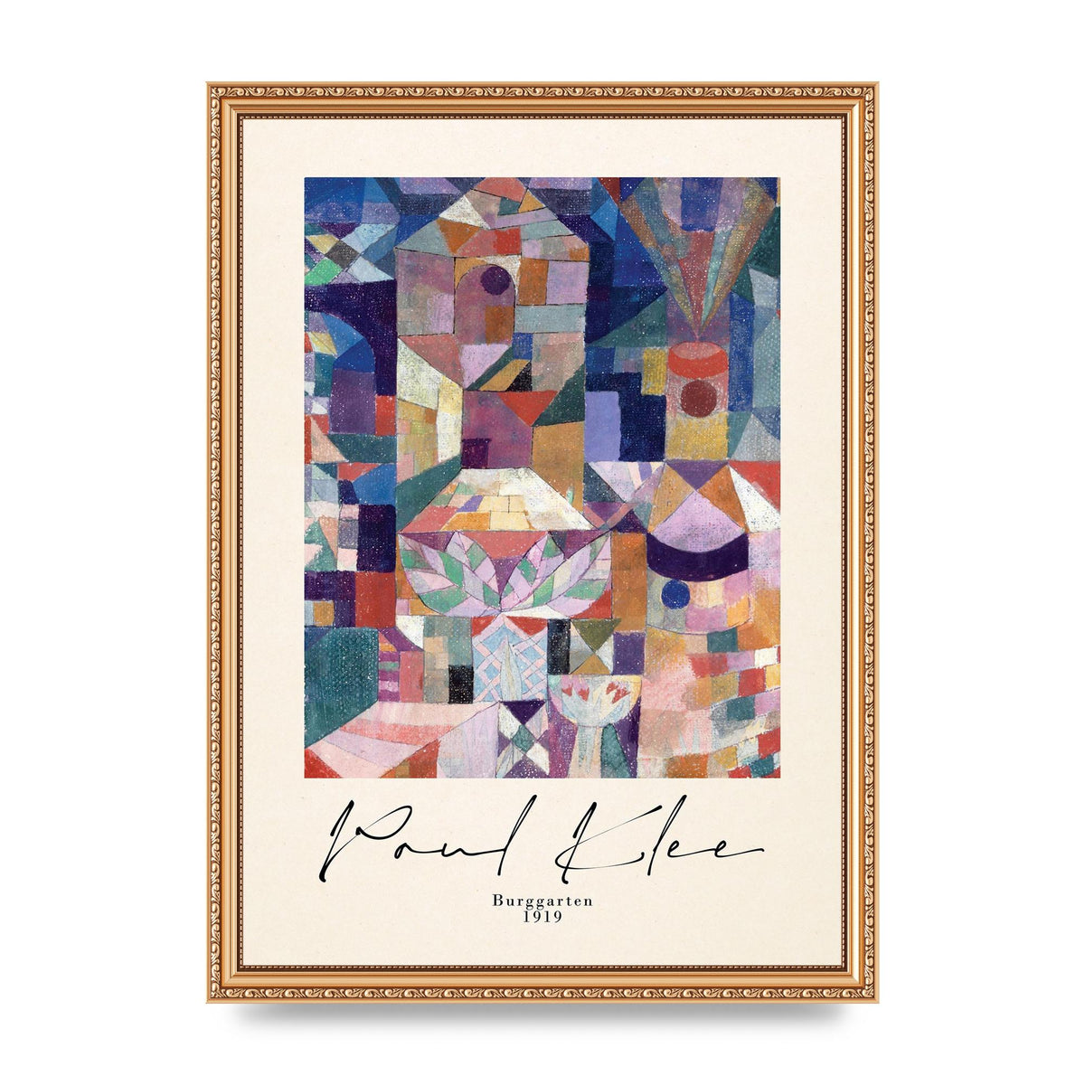 Paul Klee Burggarten 1919 Printed Poster - A3 framed