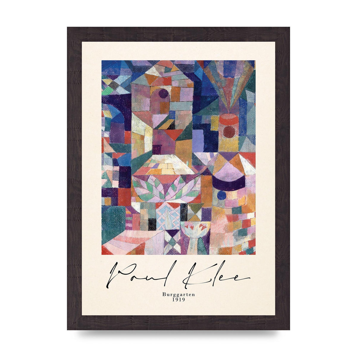Paul Klee Burggarten 1919 Printed Poster - A4 framed