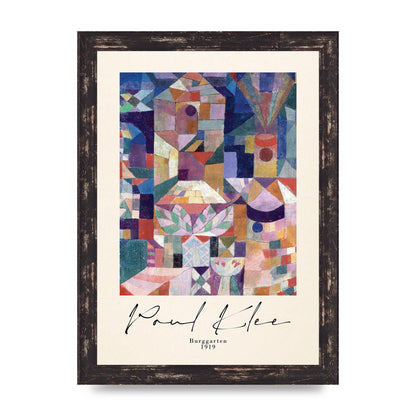 Paul Klee Burggarten 1919 Printed Poster - A4 framed