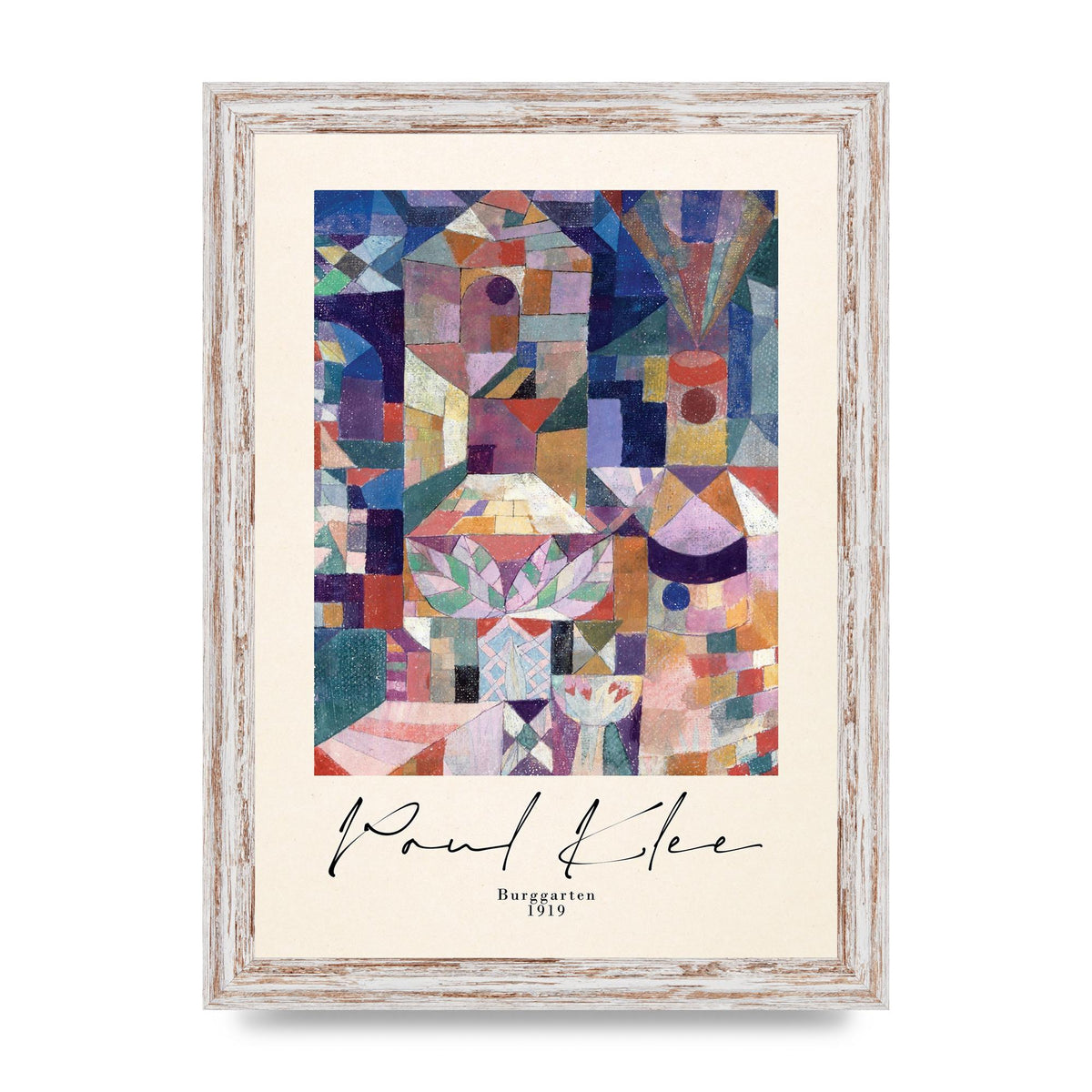 Paul Klee Burggarten 1919 Printed Poster - A4 framed