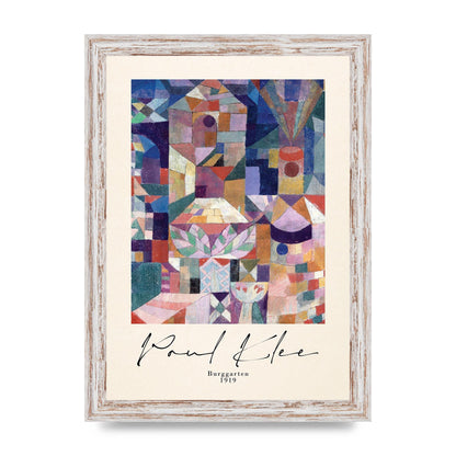 Paul Klee Burggarten 1919 Printed Poster - A4 framed
