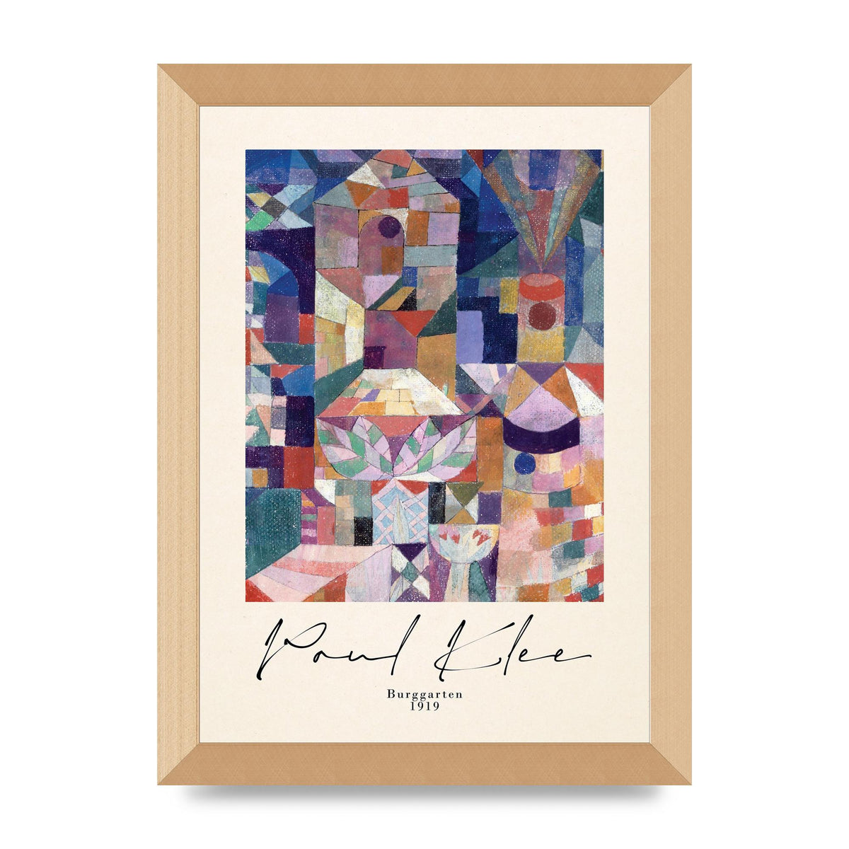 Paul Klee Burggarten 1919 Printed Poster - A4 framed