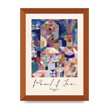 Paul Klee Burggarten 1919 Printed Poster - A4 framed