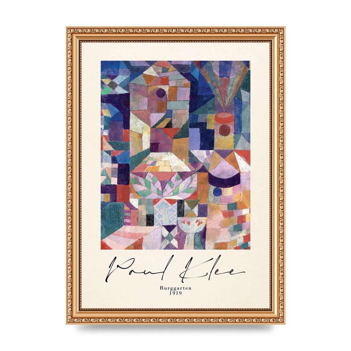 Paul Klee Burggarten 1919 Printed Poster - A4 framed