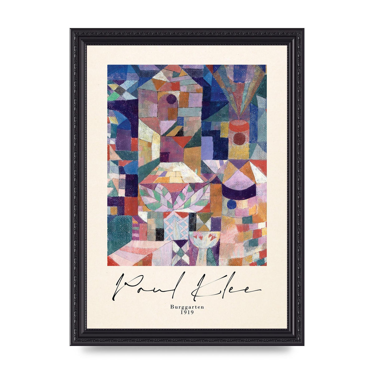 Paul Klee Burggarten 1919 Printed Poster - A4 framed