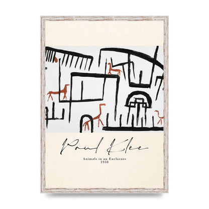 Paul Klee Animals In An Enclosure 1938 Printed Poster - A2 framed