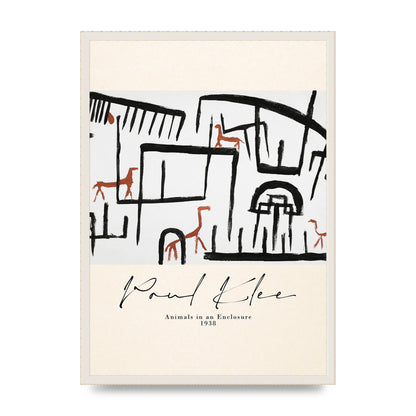 Paul Klee Animals In An Enclosure 1938 Printed Poster - A2 framed