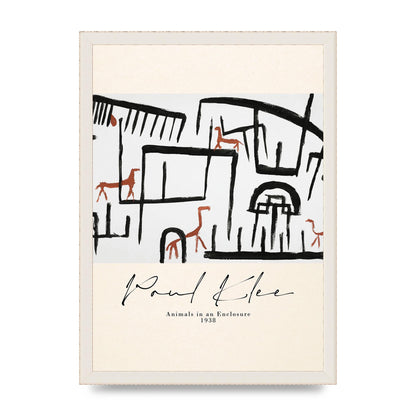 Paul Klee Animals In An Enclosure 1938 Printed Poster - A3 framed