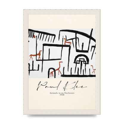 Paul Klee Animals In An Enclosure 1938 Printed Poster - A4 framed