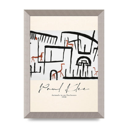Paul Klee Animals In An Enclosure 1938 Printed Poster - A4 framed