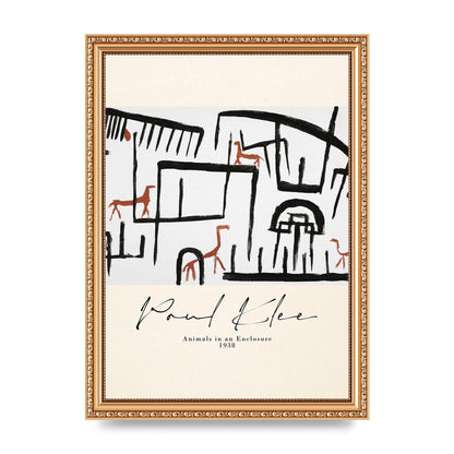 Paul Klee Animals In An Enclosure 1938 Printed Poster - A4 framed