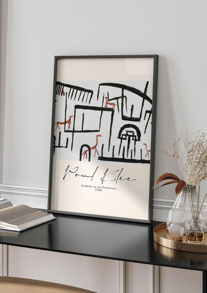 Paul Klee Animals In An Enclosure 1938 Printed Poster - living room 4