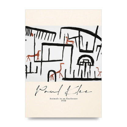 Paul Klee Animals In An Enclosure 1938 Printed Poster - unframed print