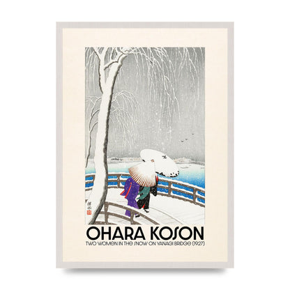 Ohara Koson Two Women In The Snow On Yanagi Bridge 1927 Wall Art - A2 framed