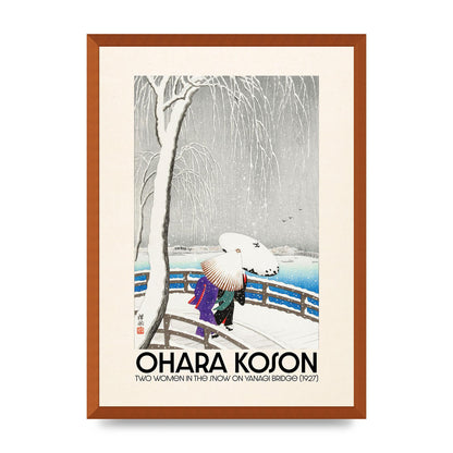Ohara Koson Two Women In The Snow On Yanagi Bridge 1927 Wall Art - A2 framed