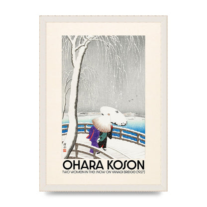 Ohara Koson Two Women In The Snow On Yanagi Bridge 1927 Wall Art - A3 framed