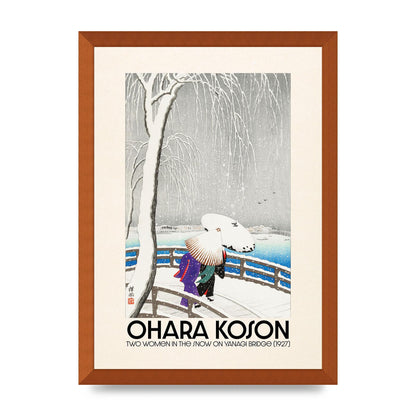 Ohara Koson Two Women In The Snow On Yanagi Bridge 1927 Wall Art - A3 framed