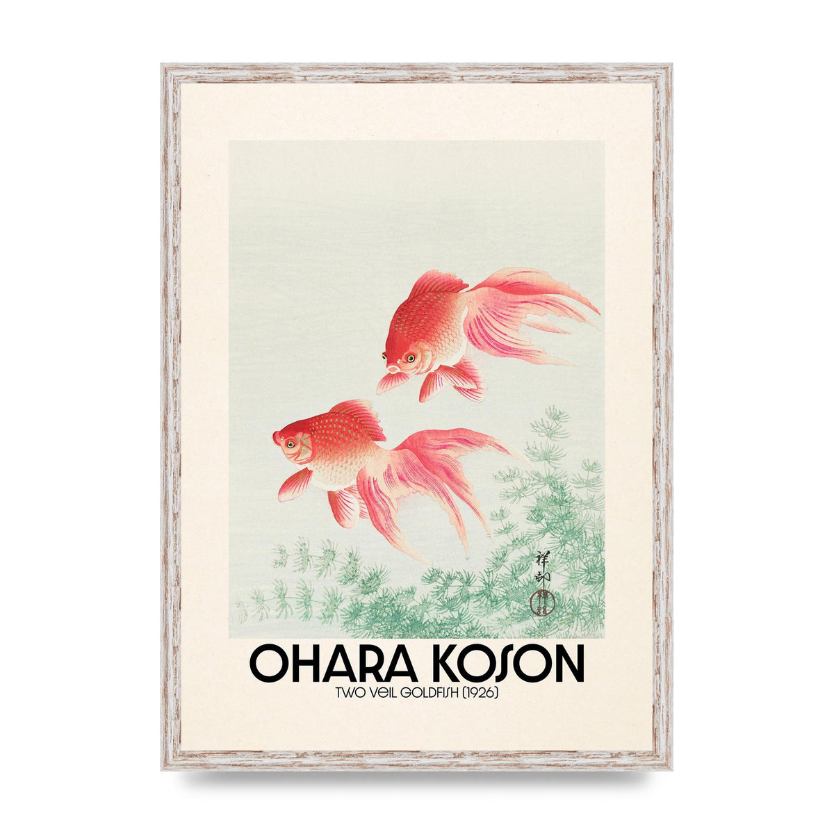 Ohara Koson Two Veil Goldfish 1926 Art For The Home - A2 framed