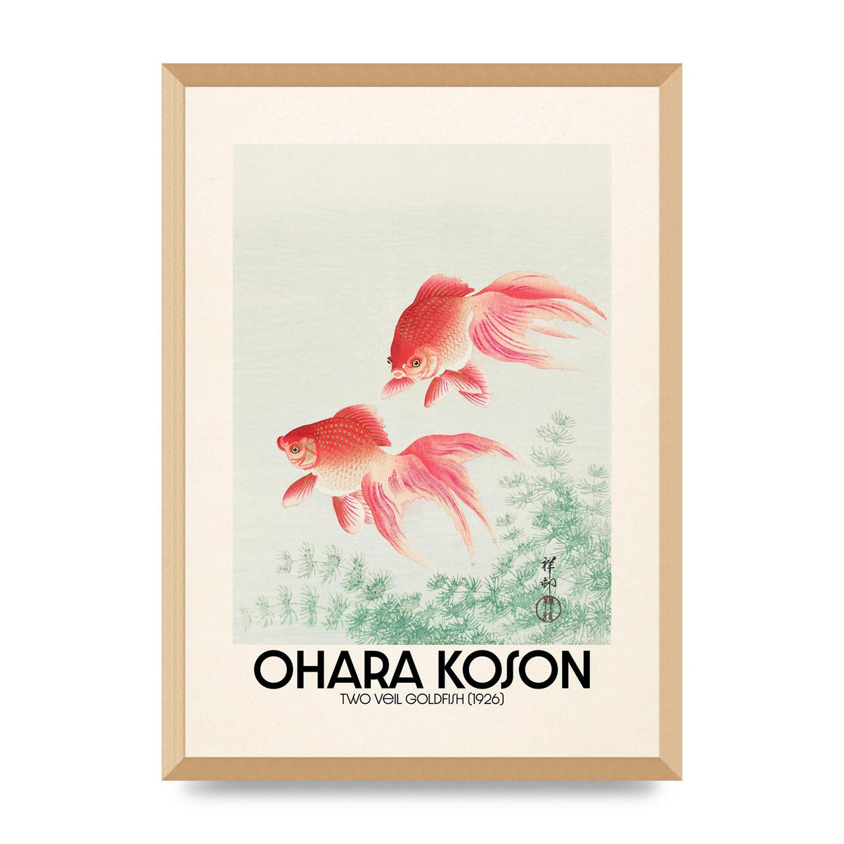 Ohara Koson Two Veil Goldfish 1926 Art For The Home - A2 framed