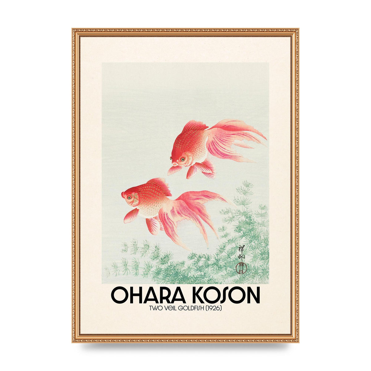 Ohara Koson Two Veil Goldfish 1926 Art For The Home - A2 framed