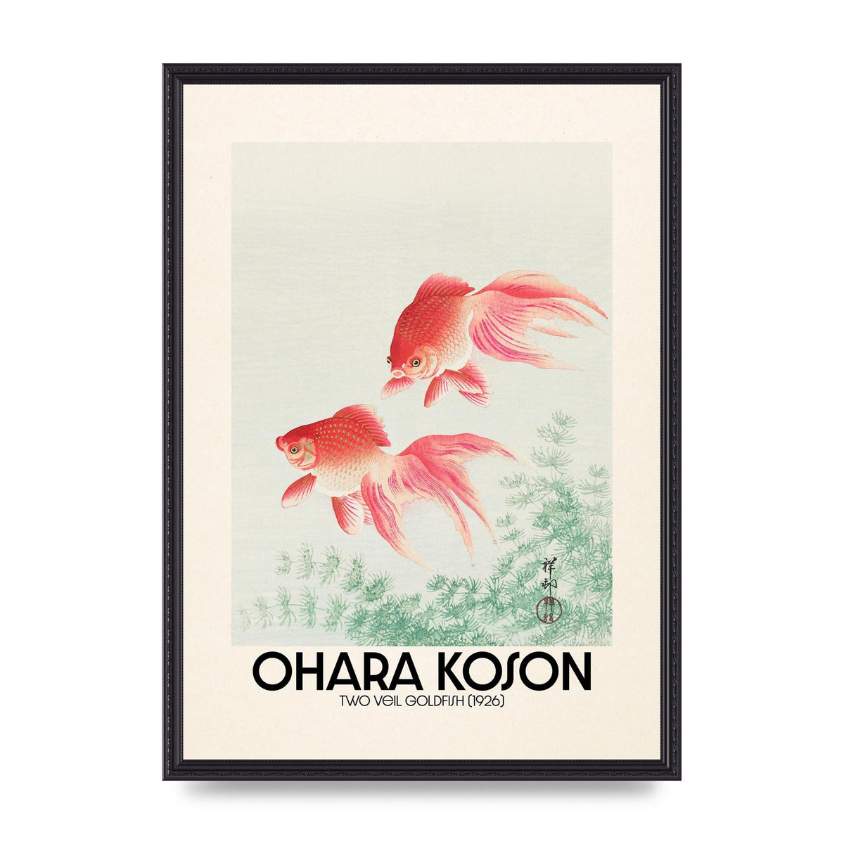 Ohara Koson Two Veil Goldfish 1926 Art For The Home - A2 framed