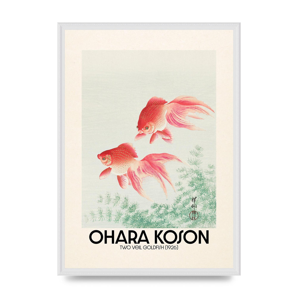 Ohara Koson Two Veil Goldfish 1926 Art For The Home - A2 framed