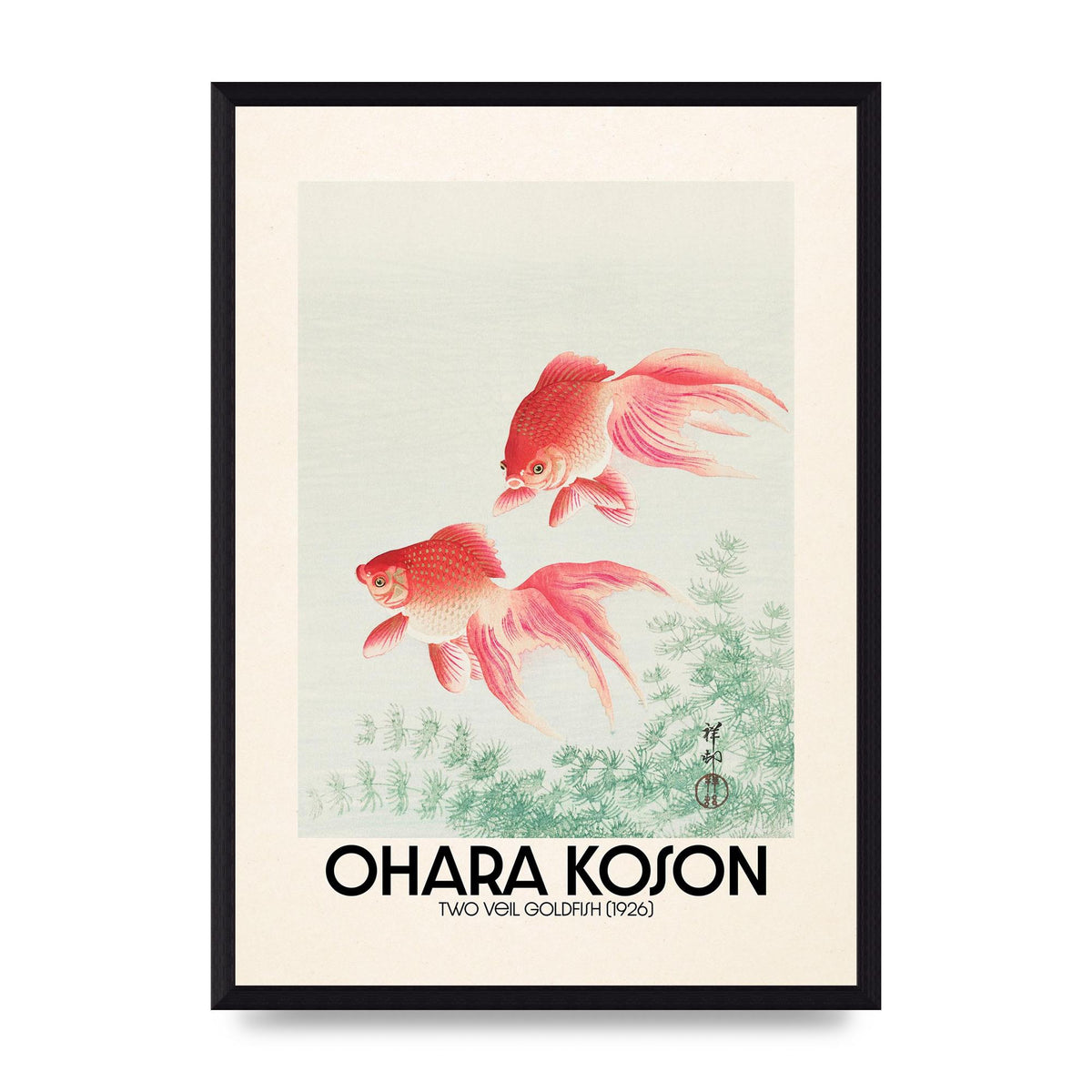 Ohara Koson Two Veil Goldfish 1926 Art For The Home - A3 framed