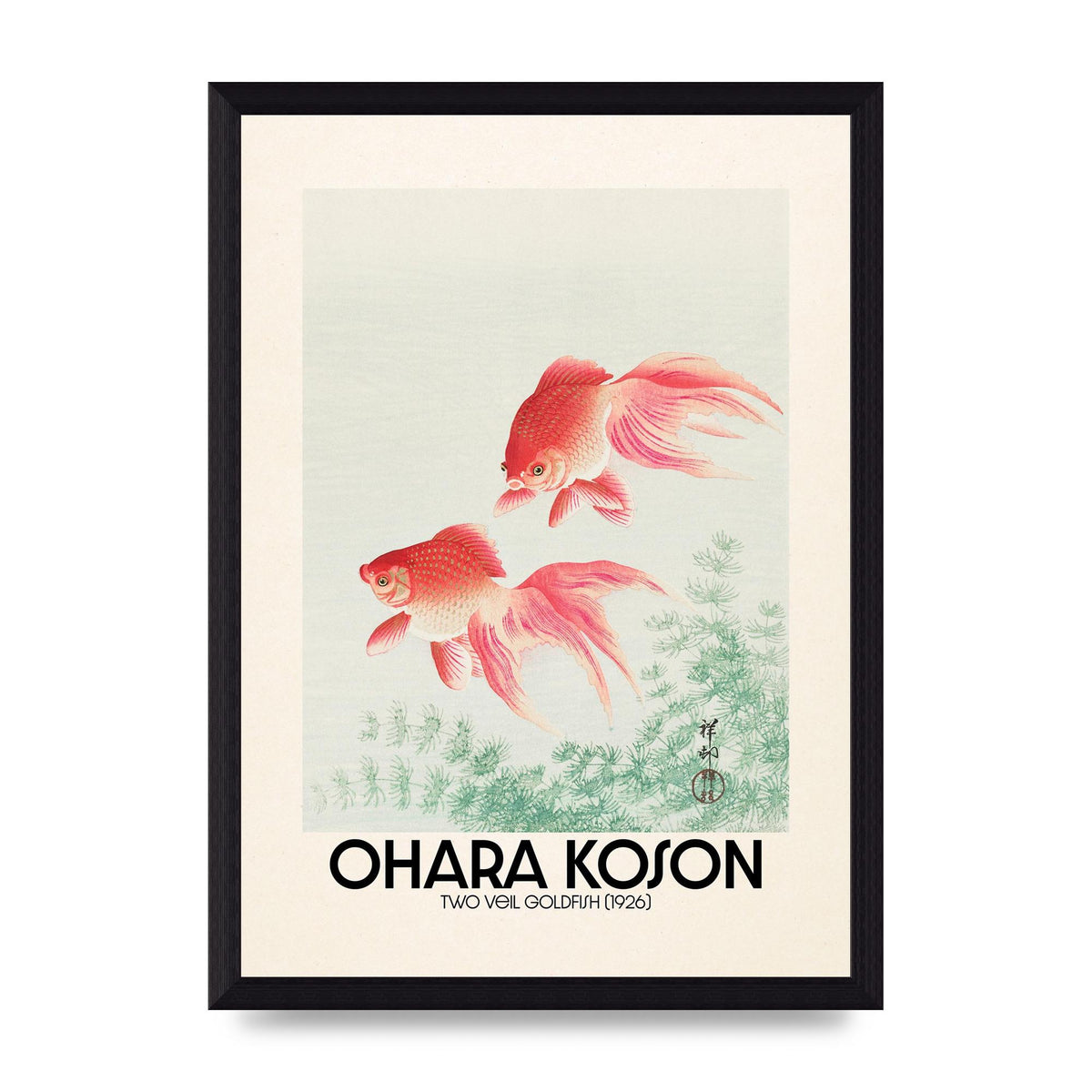 Ohara Koson Two Veil Goldfish 1926 Art For The Home - A4 framed