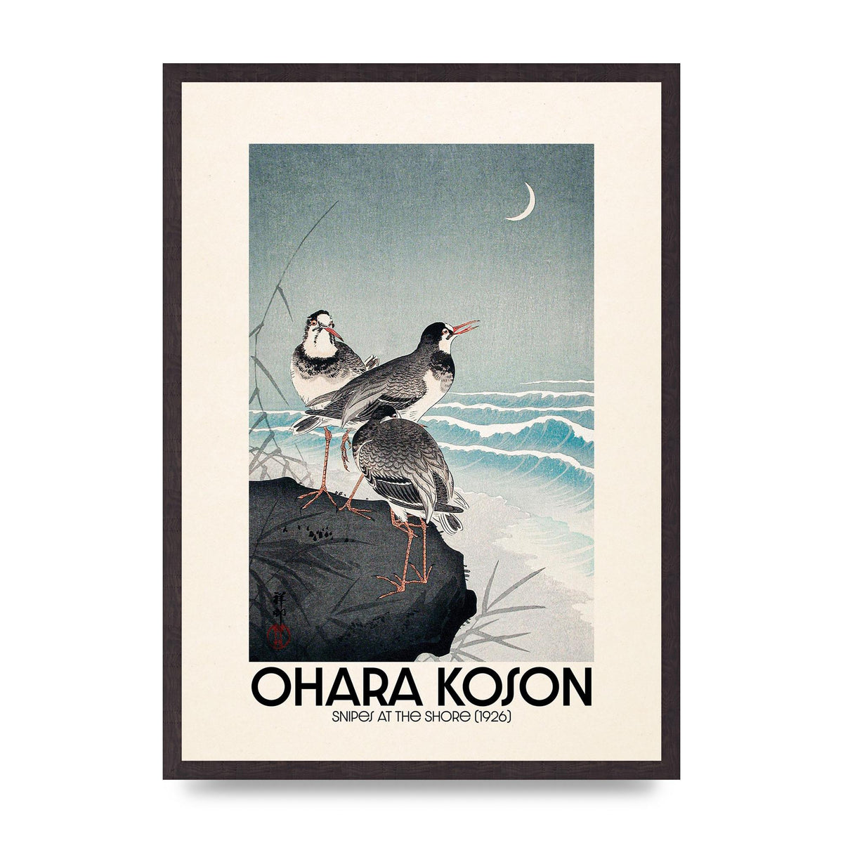 Ohara Koson Snipes At The Shore 1926 Printed Poster - A2 framed