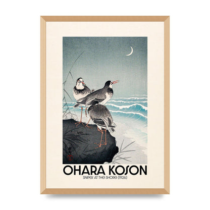 Ohara Koson Snipes At The Shore 1926 Printed Poster - A2 framed