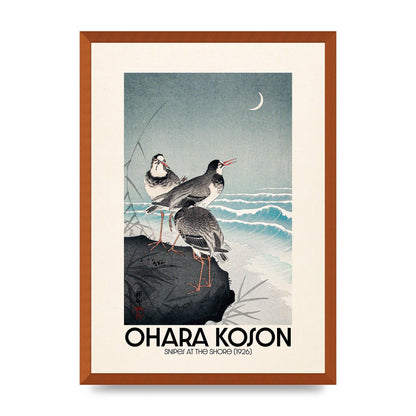 Ohara Koson Snipes At The Shore 1926 Printed Poster - A2 framed
