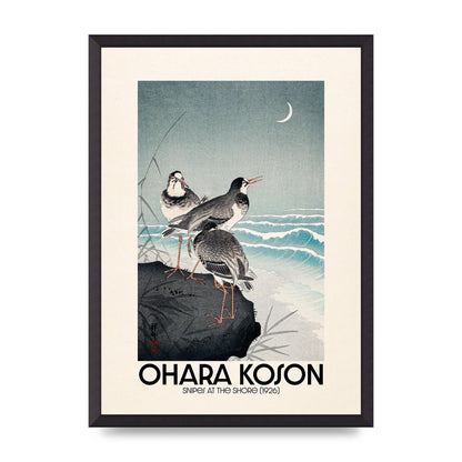 Ohara Koson Snipes At The Shore 1926 Printed Poster - A2 framed