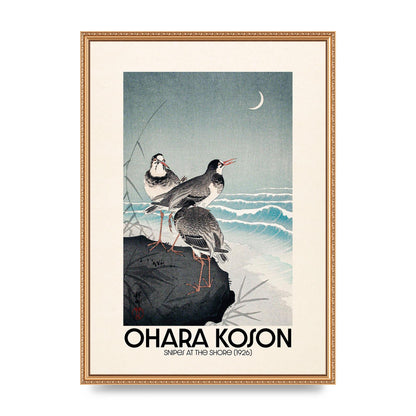 Ohara Koson Snipes At The Shore 1926 Printed Poster - A2 framed
