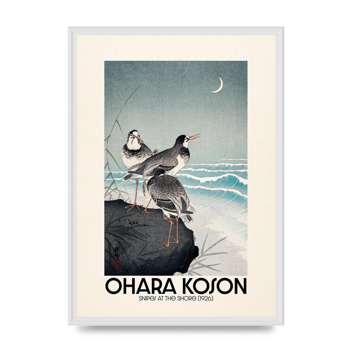 Ohara Koson Snipes At The Shore 1926 Printed Poster - A2 framed