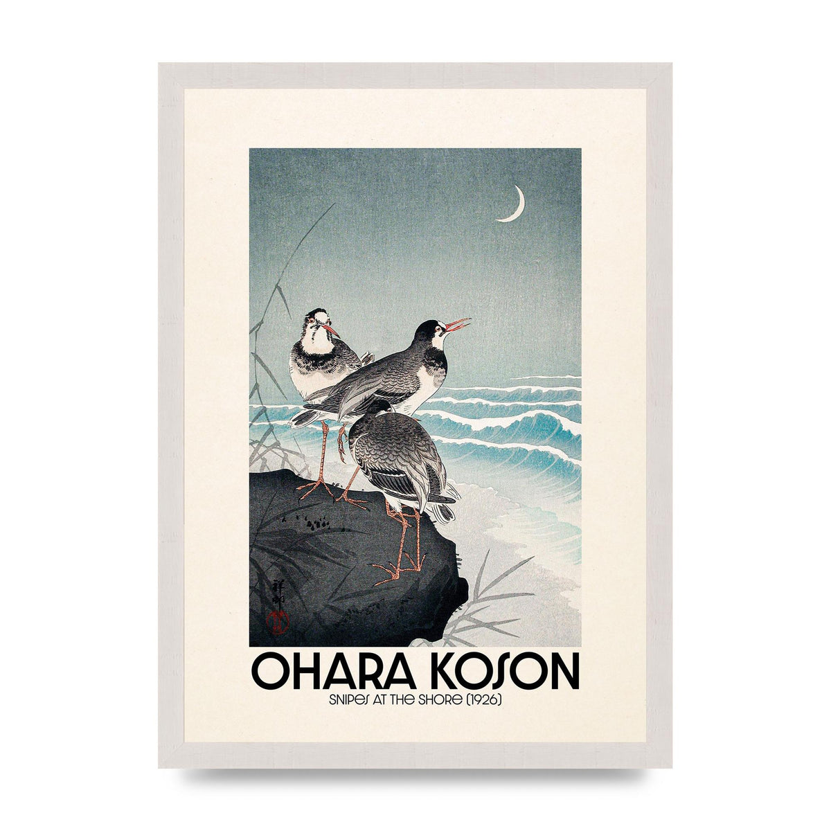 Ohara Koson Snipes At The Shore 1926 Printed Poster - A3 framed
