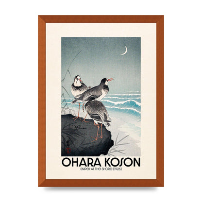 Ohara Koson Snipes At The Shore 1926 Printed Poster - A3 framed