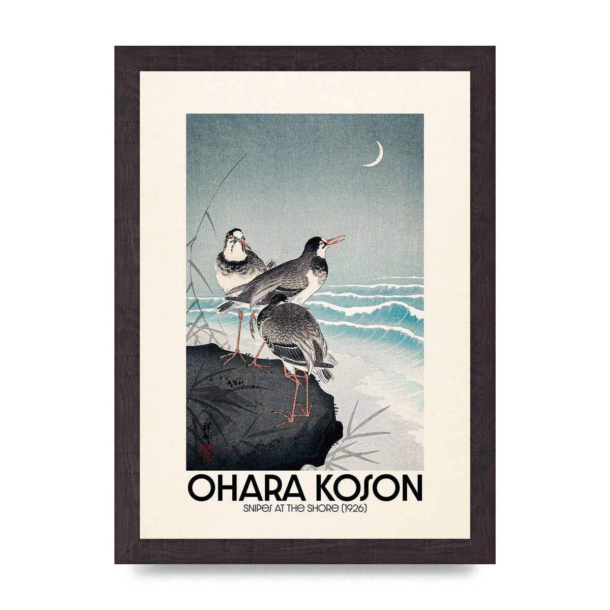 Ohara Koson Snipes At The Shore 1926 Printed Poster - A4 framed