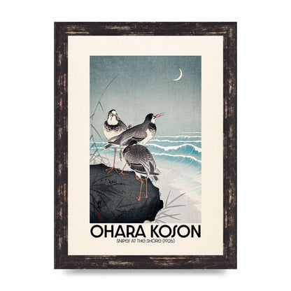Ohara Koson Snipes At The Shore 1926 Printed Poster - A4 framed