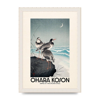 Ohara Koson Snipes At The Shore 1926 Printed Poster - A4 framed