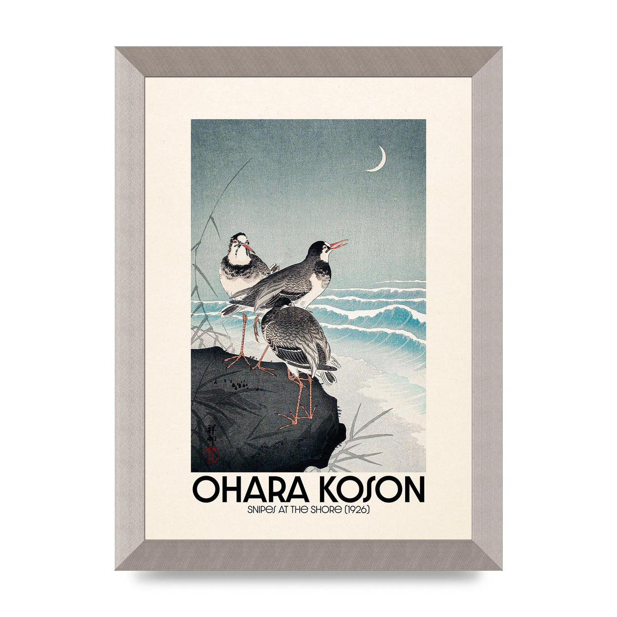 Ohara Koson Snipes At The Shore 1926 Printed Poster - A4 framed