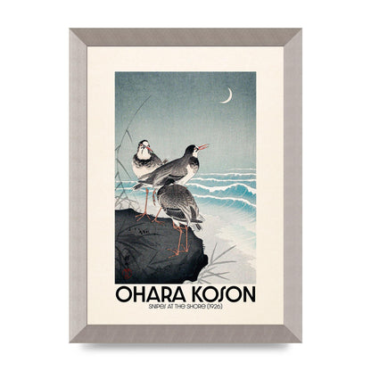 Ohara Koson Snipes At The Shore 1926 Printed Poster - A4 framed