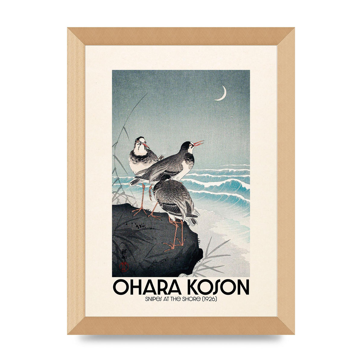 Ohara Koson Snipes At The Shore 1926 Printed Poster - A4 framed