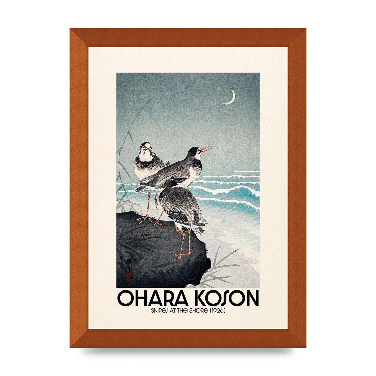 Ohara Koson Snipes At The Shore 1926 Printed Poster - A4 framed