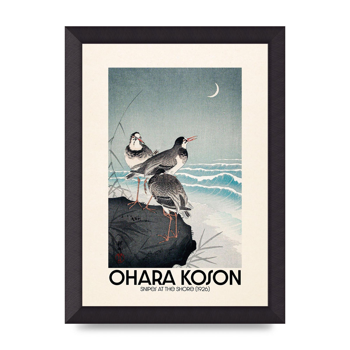 Ohara Koson Snipes At The Shore 1926 Printed Poster - A4 framed