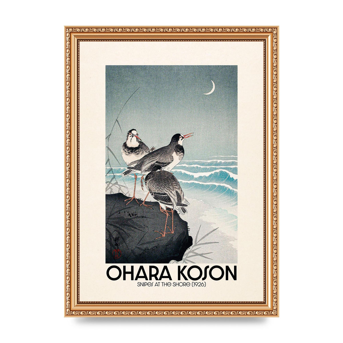 Ohara Koson Snipes At The Shore 1926 Printed Poster - A4 framed