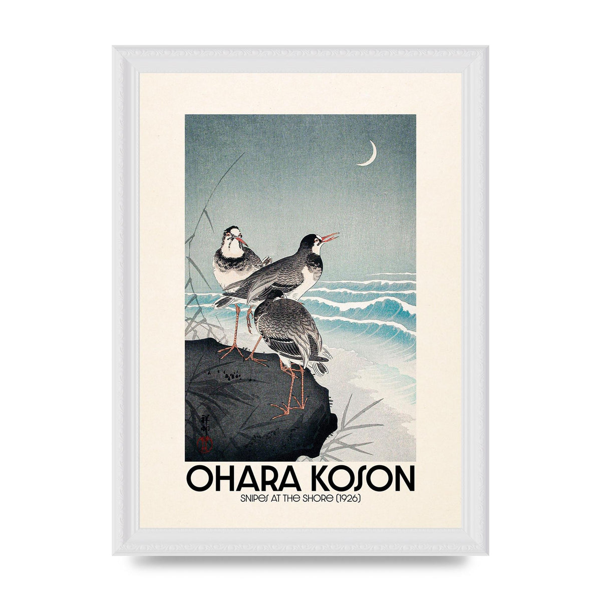 Ohara Koson Snipes At The Shore 1926 Printed Poster - A4 framed