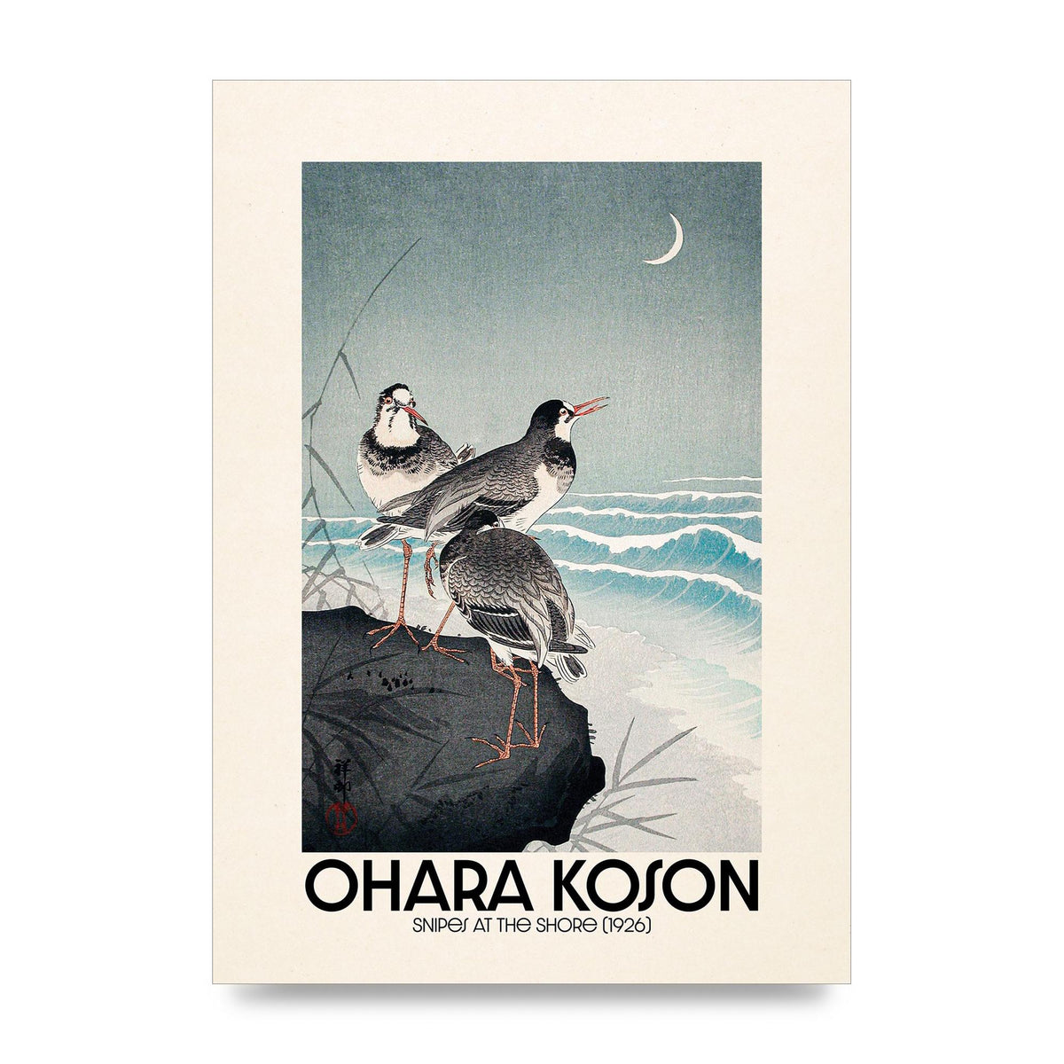 Ohara Koson Snipes At The Shore 1926 Printed Poster - unframed print