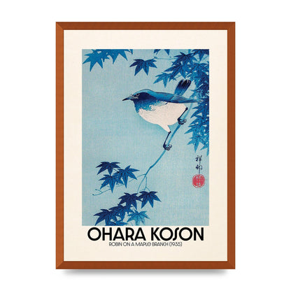 Ohara Koson Robin On A Maple Branch 1935 Wall Art - A2 framed
