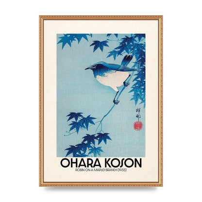 Ohara Koson Robin On A Maple Branch 1935 Wall Art - A2 framed
