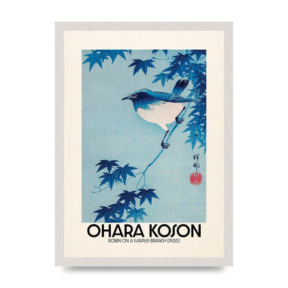 Ohara Koson Robin On A Maple Branch 1935 Wall Art - A3 framed